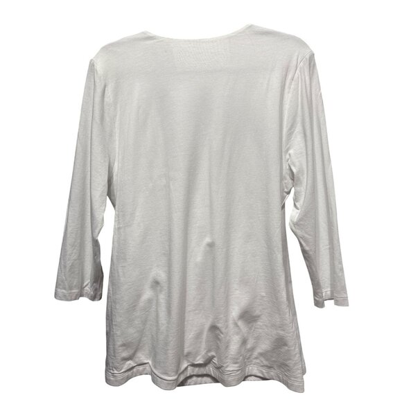 Soft Surroundings New with Tags White Wrap Style Top XLarge Modal Cotton Blend - Picture 4 of 7